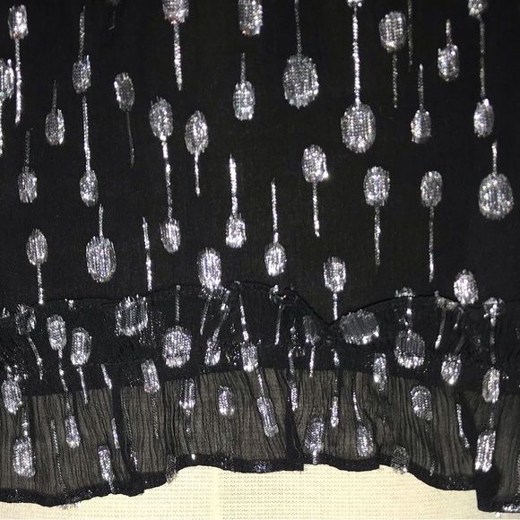 The Kooples Black Silver Smart Shirt with Puffed Sleeves and Polka Dot - Picture 7 of 12